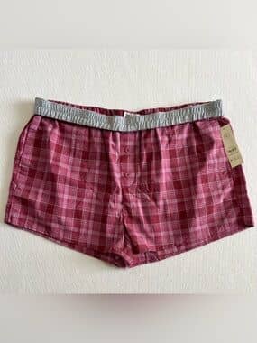 No Boundaries XXL 20 Pink Plaid Boxer Shorts Cotton Y2K Lounge Sleep NWT