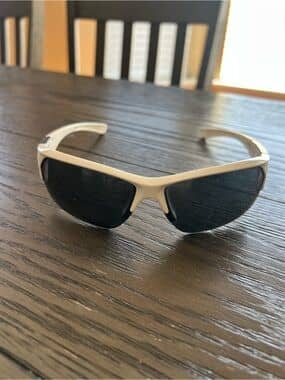 PUGS PF1 White Wraparound Sport Sunglasses Dark Lenses Unisex Y2K