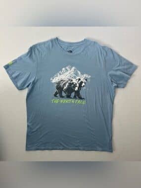 The North Face Men’s XXL Blue Bear Mountain Graphic T-Shirt Cotton Outdoors