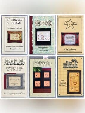 Hand Embroidery Pattern Lot6 Primitive Friendship LoveFloral Cedarberry Stitches