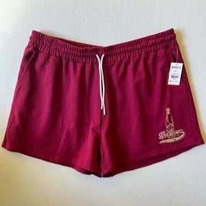 Dr Pepper Shorts Juniors XXL Maroon Graphic Drawstring Lounge NWT