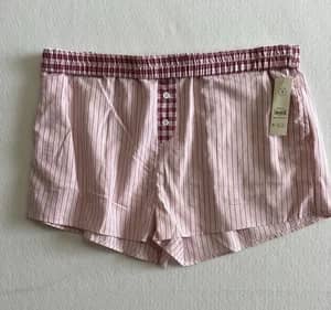 No Boundaries Womens XXL 20 Pink Stripe Boxer Shorts Plaid Waist Preppy NWT