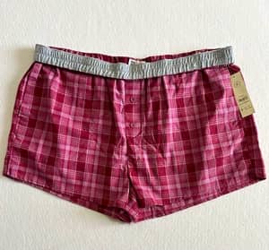 No Boundaries Men’s Plaid Boxer Shorts Underwear Red Gray XXL Regular Woven