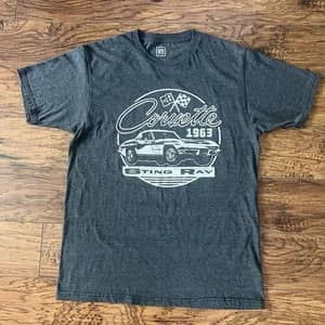 Corvette Sting Ray 1963 Graphic T Shirt Mens Medium GM Licensed Black Retro