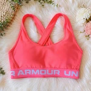 Under Armour XS Coral Pink Crossback Sports Bra Medium Support Athletic